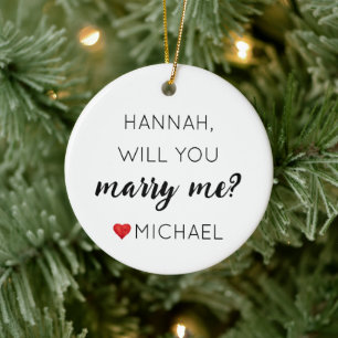 Aangepaste trouwaanhouding Gepersonaliseerd Wil je Keramisch Ornament
