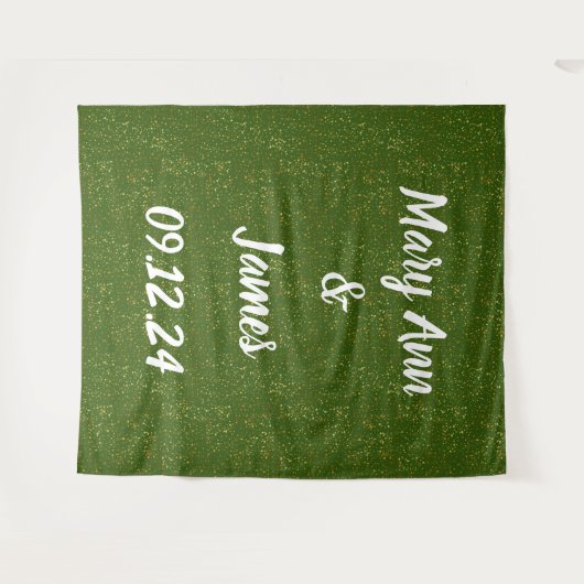 Aangepaste trouwachtergrond Gold Lights Wandkleed (Voorkant (horizontaal))