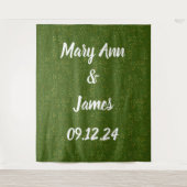 Aangepaste trouwachtergrond Gold Lights Wandkleed (Voorkant)