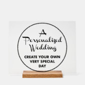 Aangepaste Trouwbord 11 "x 14" Acryl & Hout Stand Bord (Voorkant)