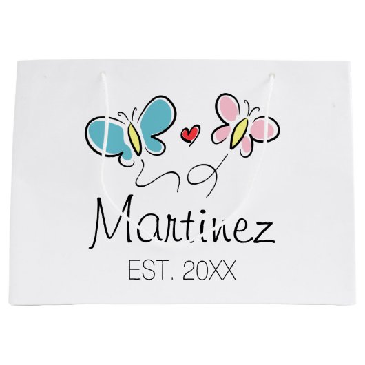 Aangepaste trouwcadeautas voor bruinbruidegom voor groot cadeauzakje (Voorkant)