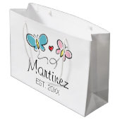 Aangepaste trouwcadeautas voor bruinbruidegom voor groot cadeauzakje (Achterkant Gekanteld)