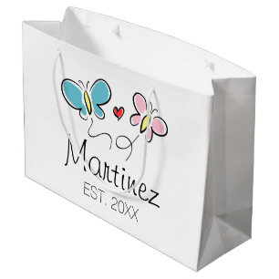 Aangepaste trouwcadeautas voor bruinbruidegom voor groot cadeauzakje