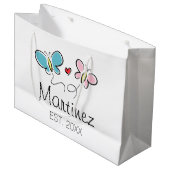 Aangepaste trouwcadeautas voor bruinbruidegom voor groot cadeauzakje (Voorkant Gekanteld)