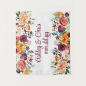 Aangepaste trouwceremonie bloemenfotohoudprop wandkleed (Voorkant)