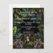 Aangepaste trouwdag dierentuin uitnodiging (Voorkant / Achterkant)