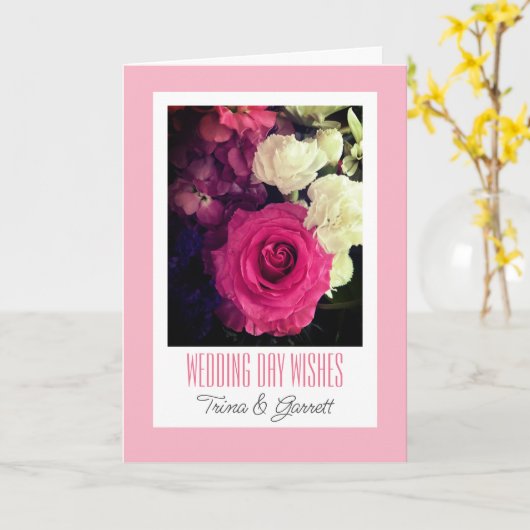 Aangepaste trouwdagwensen voor het koppel Kaart (Gele Bloem)