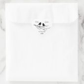 Aangepaste Trouwdatum Bewaren Vogel Silhouet Koppe Hart Sticker (Tas)