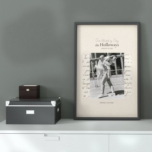 Aangepaste trouwdatum Foto memorabilia Print Afdruk