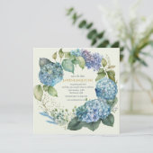 Aangepaste trouwdatum hydrangea's save the date (Staand voorkant)