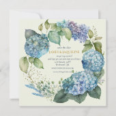Aangepaste trouwdatum hydrangea's save the date (Voorkant)