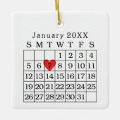 Aangepaste Trouwdatum Kalender Kerst Ornament (Voorkant)