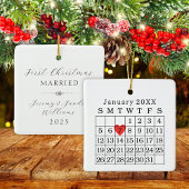 Aangepaste Trouwdatum Kalender Kerst Ornament