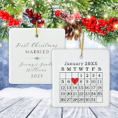 Aangepaste Trouwdatum Kalender Kerst Ornament