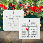 Aangepaste Trouwdatum Kalender Kerst Ornament