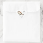 Aangepaste Trouwdatum Kestrel Vogel Paar Hart Sticker (Tas)