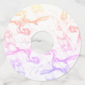 Aangepaste trouwdatum naam Kleurrijke nevelige roo Wijnglaslabel (Achterkant)