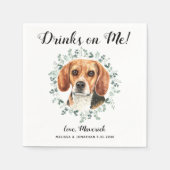 Aangepaste trouwfeest open bar Beagle hond Servet (Voorkant)