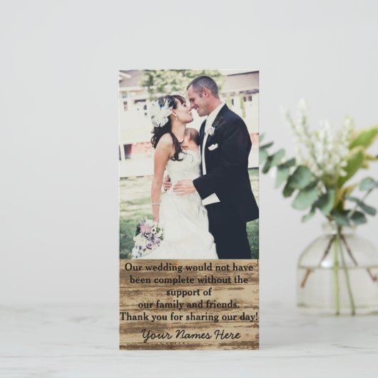 Aangepaste trouwfoto Dank u kaarten (Staand voorkant)