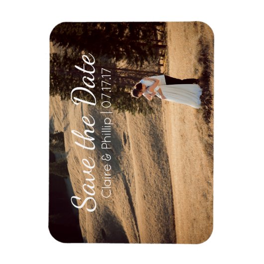 Aangepaste trouwfoto | De datum opslaan Magneet (Verticaal)