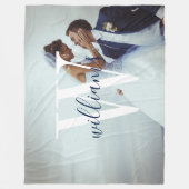 Aangepaste trouwfoto en monogram fleece deken (Voorkant)