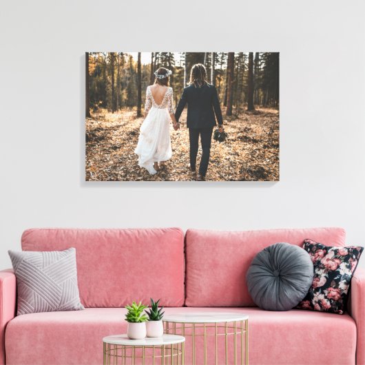 Aangepaste trouwfoto Extra grote canvas Print (Insitu (Woonkamer))
