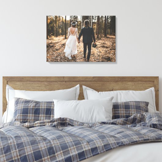 Aangepaste trouwfoto Extra grote canvas Print (Insitu (Slaapkamer))