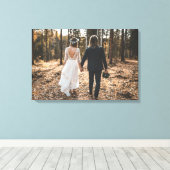 Aangepaste trouwfoto Extra grote canvas Print (Insitu (Houten vloer))