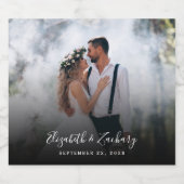 Aangepaste trouwfoto gepersonaliseerd sparkling wijnetiket (Enkel label)