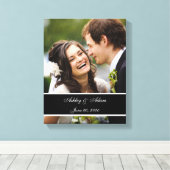 Aangepaste trouwfoto gepersonaliseerde aandenken canvas afdruk (Insitu (Houten vloer))