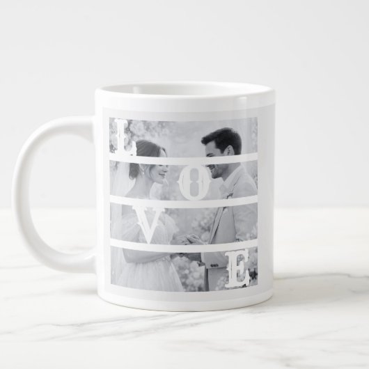 Aangepaste trouwfoto "LIEFDE" Grote Koffiekop (Links)