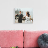 Aangepaste trouwfoto Liefde Naam of familienaam Canvas Afdruk (Insitu (Woonkamer))