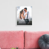 Aangepaste trouwfoto Liefde Wit Schrift Canvas Afdruk (Insitu (Woonkamer))