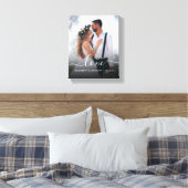 Aangepaste trouwfoto Liefde Wit Schrift Canvas Afdruk (Insitu (Slaapkamer))