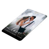 Aangepaste trouwfoto Liefde Wit Schrift Magneet (Linkerzijde)