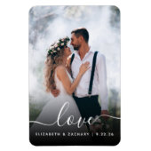 Aangepaste trouwfoto Liefde Wit Schrift Magneet (Verticaal)