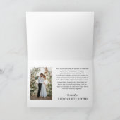 Aangepaste trouwfoto met een elegante kalligrafie bedankkaart (Binnen)