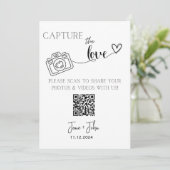 Aangepaste trouwfoto QR Code Sign Leg de liefde va Kaart (Staand voorkant)