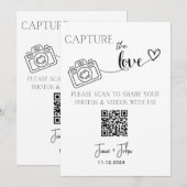 Aangepaste trouwfoto QR Code Sign Leg de liefde va Kaart (Voorkant / Achterkant)