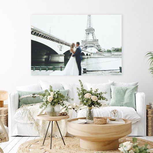 Aangepaste trouwfoto realistisch canvas afdruk