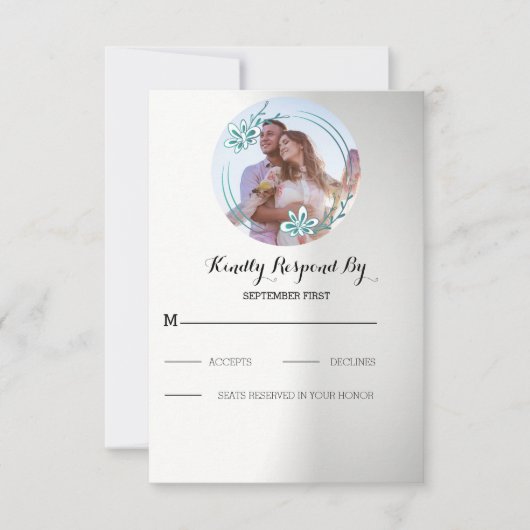 Aangepaste trouwfoto RSVP kaartje (Voorkant)