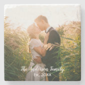 Aangepaste trouwfoto stenen onderzetter (Voorkant)