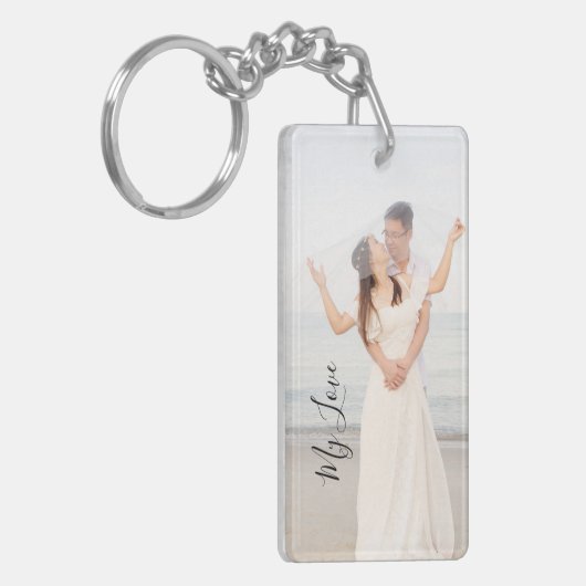 Aangepaste trouwfoto van mijn liefde sleutelhanger (Voorkant Links)
