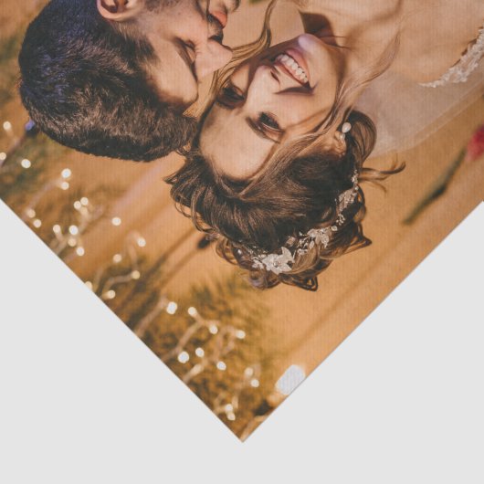 Aangepaste Trouwfoto Voeg Je Eigen Foto Toe Tissuepapier (Detail)