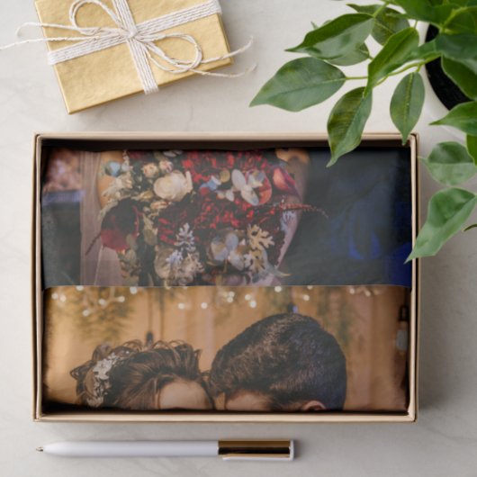 Aangepaste Trouwfoto Voeg Je Eigen Foto Toe Tissuepapier (Geschenk)