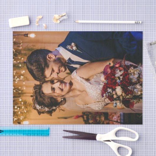 Aangepaste Trouwfoto Voeg Je Eigen Foto Toe Tissuepapier (Craft)