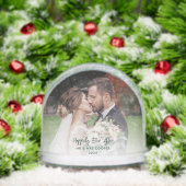 Aangepaste trouwfoto vrolijk elke kerst sneeuwbol (Kerstmis)