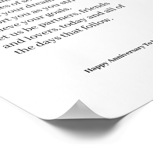 Aangepaste trouwgelofte poster (Hoek)