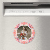 Aangepaste trouwherdenking roze perzik ster foto magneet (Insitu (Vaatwasser))