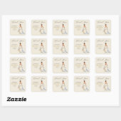 Aangepaste Trouwjurk Bruidsjurk Bedankt Vierkante Sticker (Vel)